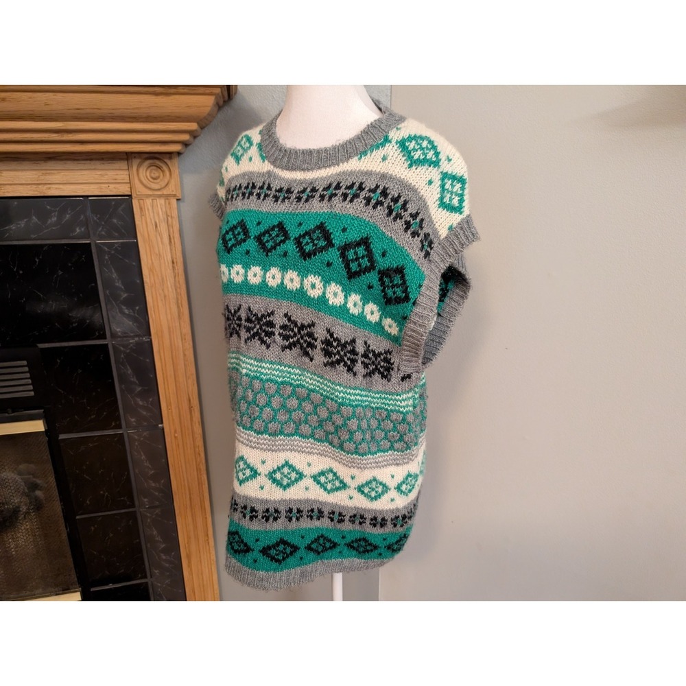 Vintage Sweater Vest Boundary Waters Women's World Wool Blend Size US 2XL EUR 44